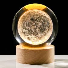 3D Crystal Ball Night Light – Glowing Earth & Moon Lamp for Kids' Room